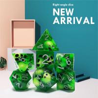 China Green Crystal Skull Resin Boarding Dice Set Dragon and Dungeon on sale