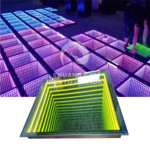 China Portable 3D Infinity LED Mirror Digital Tiles Dance Floor Light for Weddings and Parties supplier