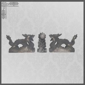 Unglazed Grey Chinese Roof Ornaments Malaysia Temple Handmade Dragon Roof Tile