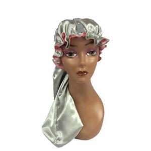 China Ruffle Edges Wide Braid Band Sleeping Hat For Curly Hair 14* 23 Inches wholesale