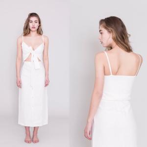 Factory Wholesale Pure 100%  Linen  Maxi Dress Women