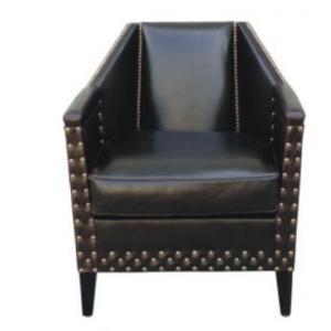 Leather/PU upholstery oak wood hotel lounge chair/single sofa/living room single sofa