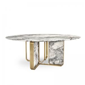 China Luxury Furniture Round Dining Tables Marble Top Italian Dinner Table Restaurant Tables supplier