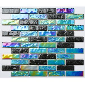 Tejas de mosaico de cristal verdes claras y azules 300x300m m AAA para el proyecto