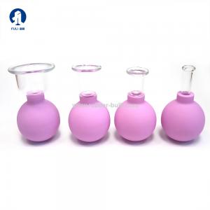 China 4 Pcs Cup Face Cupping Anti Cellulite Rubber Head Glasses Jar Vacuum Cupping Set Cans Body Face Massager Cellulite supplier