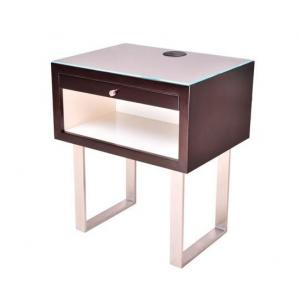 China Bedroom Solid Wood Night Stand For 5 Star Hotel / Metal Frame Bed Side Tables supplier