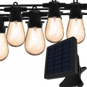 China 12 Sockets Outdoor Garden 27ft Solar Bulb String Lights supplier