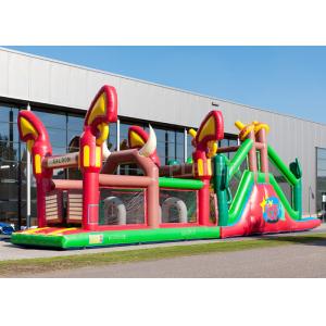 China Reliably Blow Up Obstacle Course 17.0 X 3.6 X 4.7 M Fourfold Stitching supplier