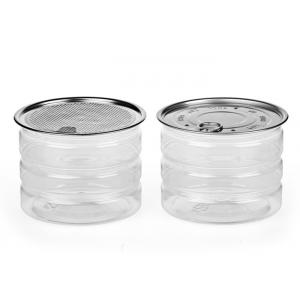 Recyclable PET Packaging Can Clear Plastic Easy Open Lid Cylinder Jar