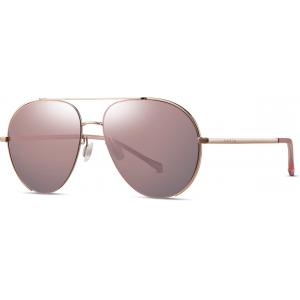 Women Non Polarized Sunglasses Metal Frame Pink Mirror Color Lens Classical Pilot