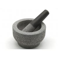 China Natural Pitted Granite Stone Mortar And Pestle Set Kitchen Tool Guacamole Bowl on sale