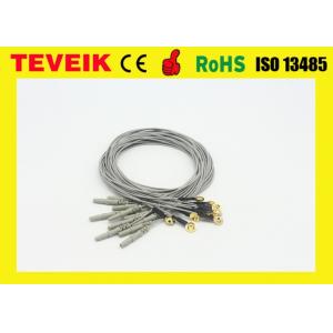 China EEG cable with DIN1.5 socket , 1m,Gold plated copper electrode eeg cup electrodes supplier