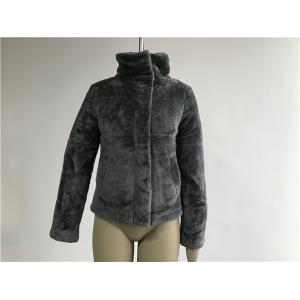 Charcoal Ladies Faux Fur Coats Regular Length Faux Fur Women'S Jacket TW8504