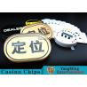 China Waterproof Gold Silk Screen Baccarat Markers Oval Shape For Casino Poker Games wholesale