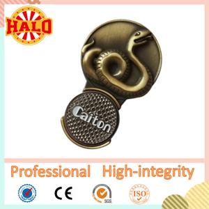 Zinc alloy Plated Hat Clip Round Shaped Metal Magnetic Golf Ball Marker