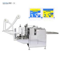 China PLC Alcohol Swab Making Machine 60x30MM Medical Cotton Pad Machine on sale