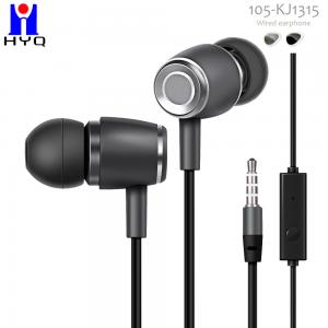 3.5MM Bass Ear Buds Without Mic Wired Earphone Microphone Metal Headphone TPE Cable