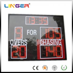 China Small Size Electronic Cricket Scoreboard In Red With Acrylic Board For Protection supplier