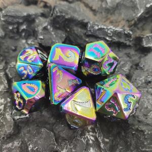 China RPG Dice DND Neat Sharp Process Die Casting Polyhedron Mini Dice Set Dazzling Color for rpg game supplier