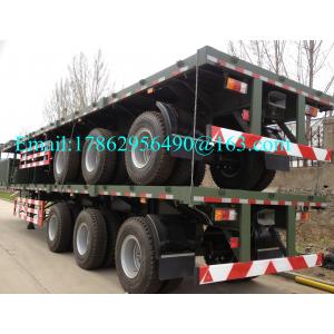 Three Alxes 40ft Heavy Duty Semi Trailers Flatbed Truck With 28 Tons Landing Gear