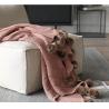 China Y-F Home Decor New Nordic Style Soft Fluffy Chenille Knitted Pom Pom Tassel Sofa Throws Plush Couch Crochet Blanket wholesale