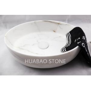 China Calacatta Raised Sink Bowl Smooth Honed Finish Easy Installation Unique Hand Crafted supplier
