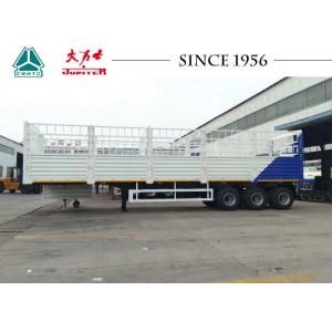 White Color 40 Feet Fence Cargo Trailer , High Side Wall Trailer With 3 Axle