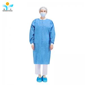 China knitted cuff Disposable Lab Coat , SMS Disposable Dental Lab Jackets supplier