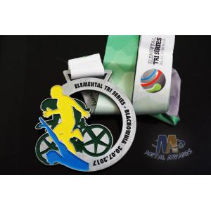 Customized Metal Award Medals Cut Out Design And Glitter Color