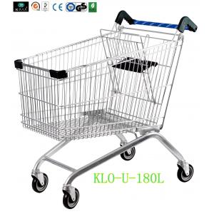 China Portable Metal Chrome Plated Disabled Shopping Trolley For Hypermarket 180 Litre supplier