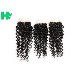 China 100% Density Brazillian Human Hair Lace Clsure Deep Wave SGS supplier