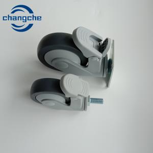China TPU PP Ball Bearing Threaded / Plate Hospital Bed Caster Wheels With Brake supplier
