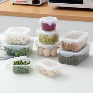 Square Plastic Lunch Containers 350ml Refrigerator Sealed Storage