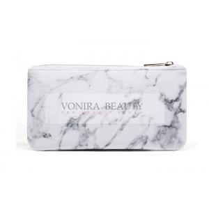 High end Quality PU Leather Makeup Brush Bag Case with Marble Look