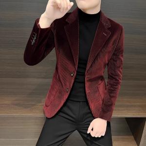 Customized Logo Printing Chenille Men's Winter Double-Breasted Suit Jacket Business