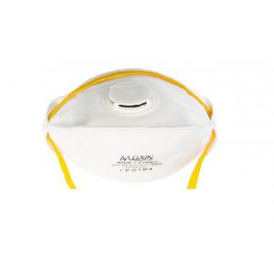 Elasticated Strap Fold Flat Mask , White Color N95 Valved Respirator Mask