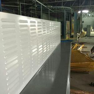 Louver perforated absorptive acoustic noise barrier wall
