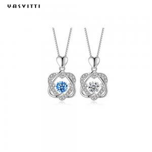 China 1.2x2cm 2.2g Sterling Silver Jewelry Necklaces S925 Heart Six Pointed Star Necklace supplier