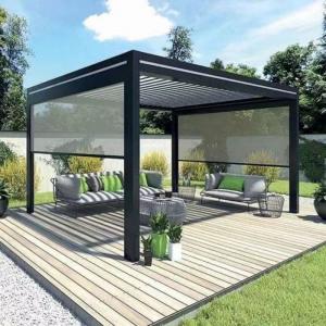 3x3m 3x4m Pop Up Aluminium Pergola Outdoor Garden Leisure European Style Louvers With Sides