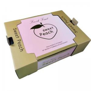 Peach Cardboard Fruit Tray Gift Pack Foldable With Foam Cardboard Insert