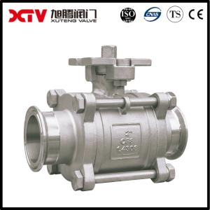 China PTFE Seat Pneumatic Ball Valve With Tri Clamp Ends And Aluminium Actuator Control supplier