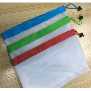 20D/50D Polyester Mesh Vegetable Storage Bags , Reusable Mesh Net Bag Drawstrings