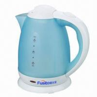 Electric kettle, plastic material, 1.8L capacity with cordless, 360 degrees rotation 