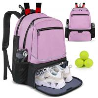 China Custom Tennis Backpack For 2 Rackets With Separate Shoe Space To Hold Badminton Squash Racquets on sale