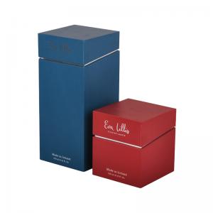 Blue Red Perfume Bottle Boxes 2mm Paperboard Hot Foil Stampping