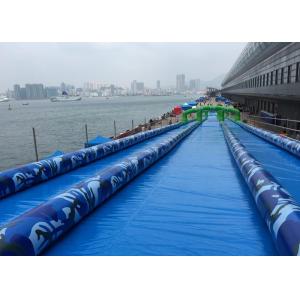 Long Funny Blue 3 Lane 1000ft The City Slip A Slide Inflatable Water Slide