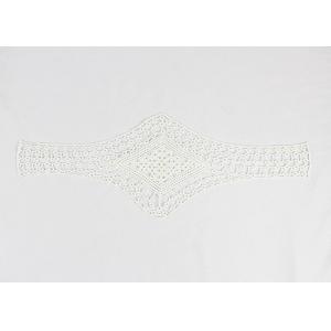 Water Soluble Embroidered Lace Collar Applique / Bridal Lace Appliques For Gowns