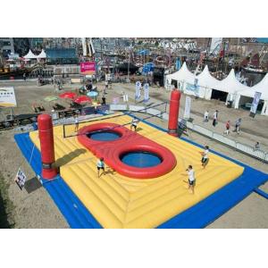 Beach Inflatable Volleyball Court For Rental / Jumping Trampoline Inflatable Volleyball Field