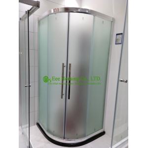 China Fan-shape Arc Hinge Compact Shower Cabin Door,anti-dropping design roller Aluminum frame fan-shape slding shower door supplier