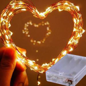 IP44 5M 10M Battery Operated 8 Mode Timer LED Copper Wire String Light